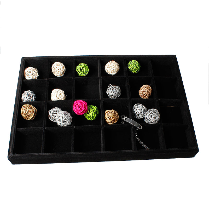 black velvet jewelry display tray