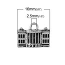 5 U.S.A. White House Charms, Washington Dc Landmark, Antique Silver Tone Metal Pendants, chs2226