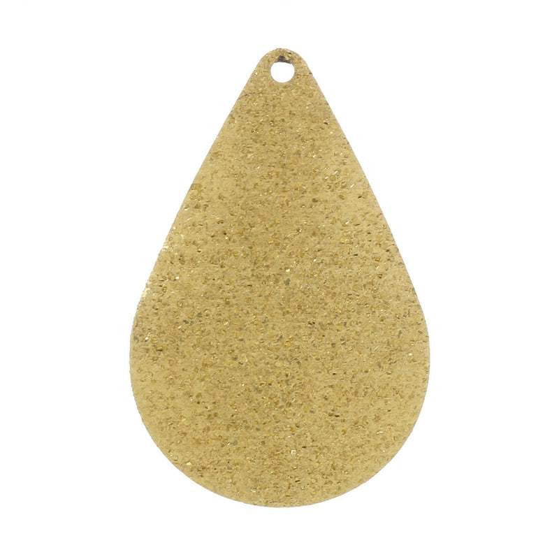 5 STARDUST TEARDROP CHARMS Brass Gold Metal Pendant . chg0352
