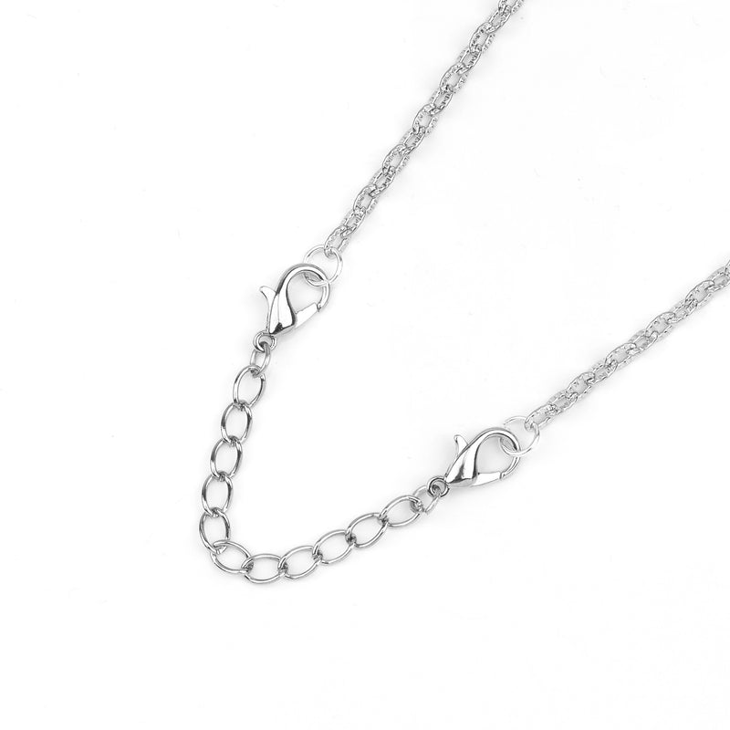 10 Necklace Extension Chains, about 3" long . silver tone metal, curb link extender chain, lobster clasps on each end, fch0408