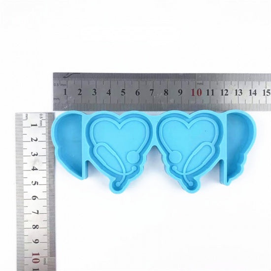 Stethoscope Heart Straw Mold for Tumblers, Epoxy Resin Mold, Silicone Mold, tol1363