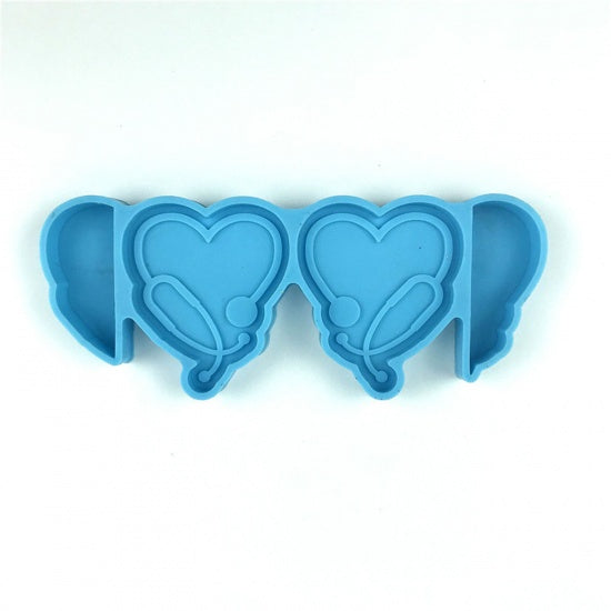 Stethoscope Heart Straw Mold for Tumblers, Epoxy Resin Mold, Silicone Mold, tol1363