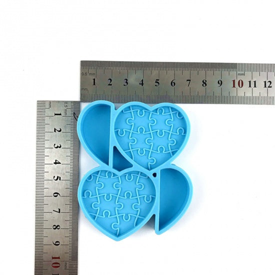 Autism Awareness Heart Straw Mold for Tumblers, Epoxy Resin Mold, Silicone Mold, tol1364