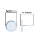 20 White Post Earring Blanks, cabochon bezel setting POST back earrings, fits 12mm round inside tray fin0721