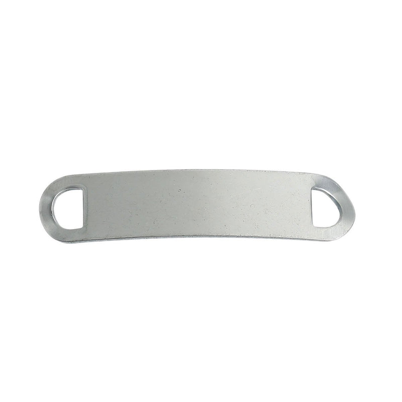 5 Stainless Steel Bar Blanks for Bracelets, 2 hole connector, 45mm (1-3/8"), 20 gauge, msb0326