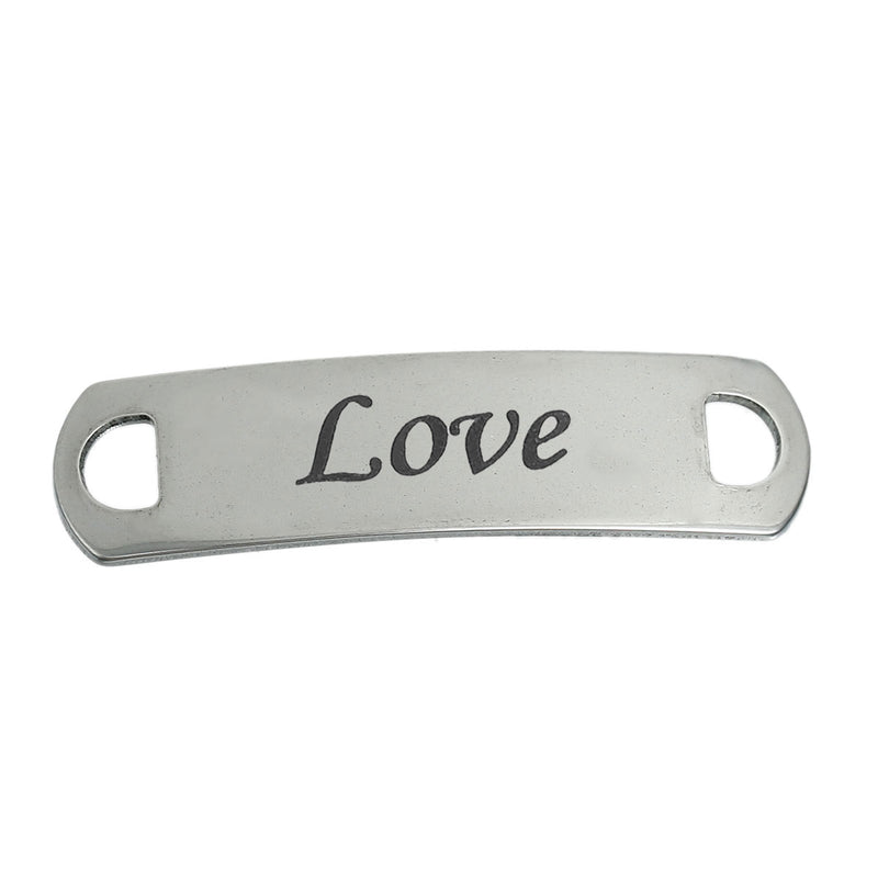 5 Stainless Steel Bar Blanks for Bracelets, 2 hole connector, 39mm (1-1/2"), 20 gauge, msb0325