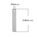 5 Stainless Steel Metal Stamping Blanks Charms, RECTANGLE with 1 hole, 1-1/2" x 1/4", bar pendant, lavaliere pendant, 18 gauge, msb0334