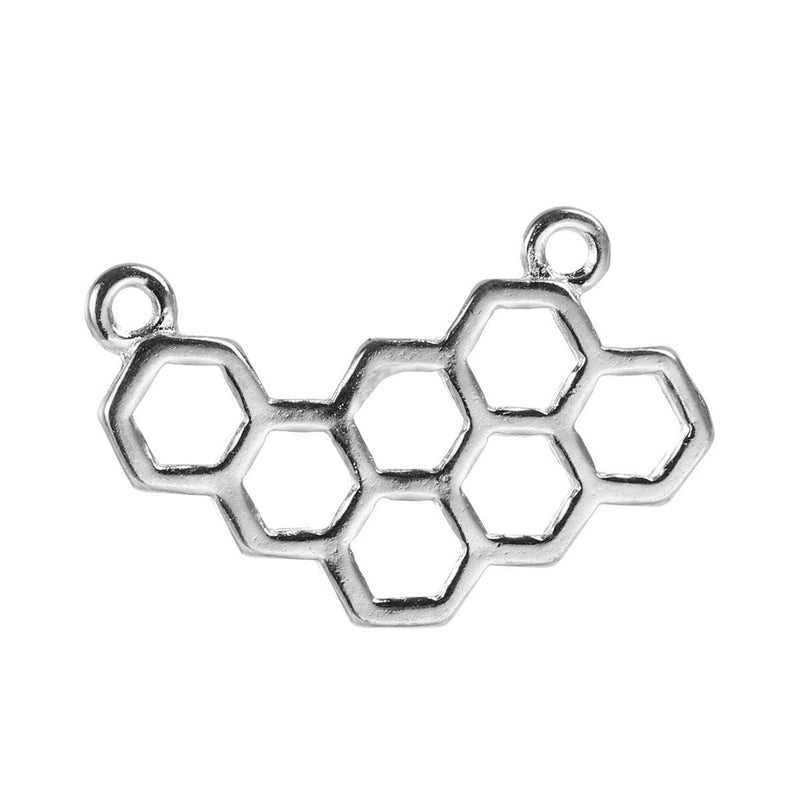 5 BEEHIVE Chemistry Charms, Silver Tone Charm Pendants, Science Charms, Bee Charms, 23x15mm, chs2386
