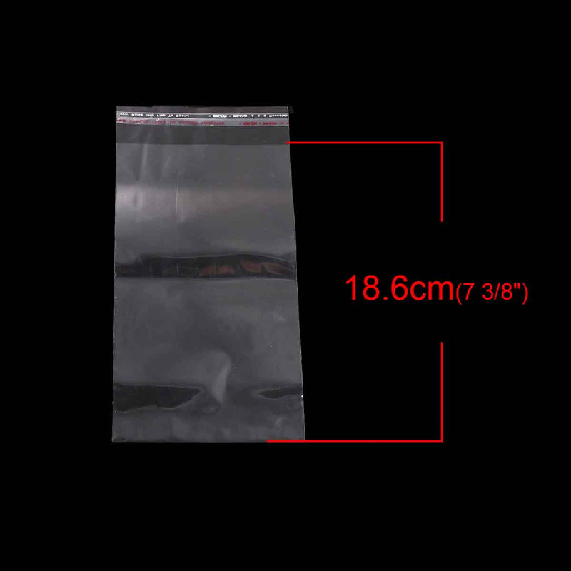 200 Resealable Self-Sealing Bags, usable space 18.6cmx11cm (7-3/8" x 4-1/3") bulk package cello bags, cellophane jewelry bags, bag0084