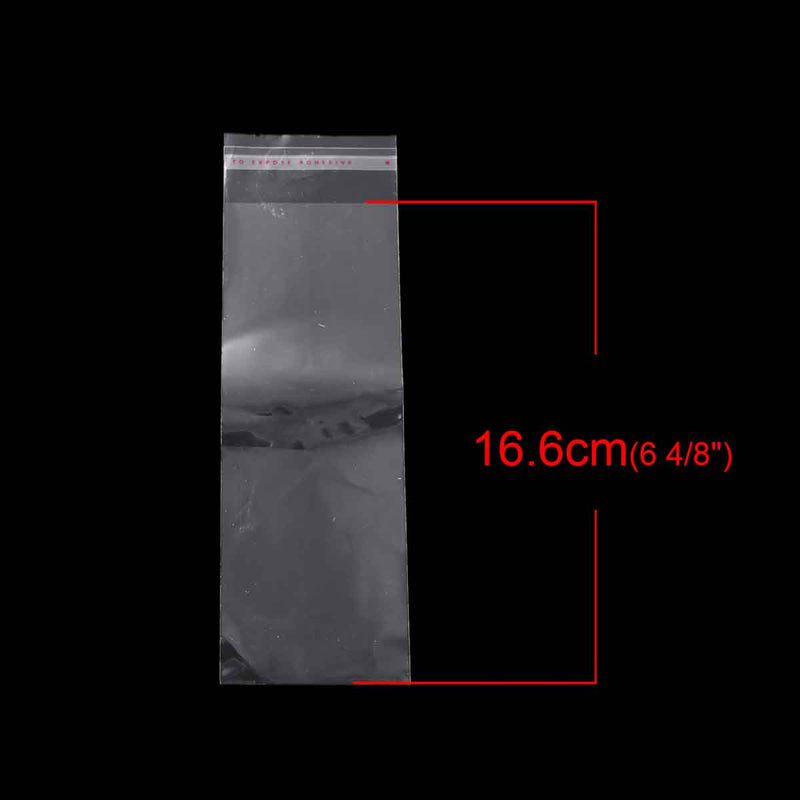 500 Resealable Self-Sealing Bags, usable space 16.6x6cm, (6-1/2" x 2-3/8") bulk package cello bags, cellophane jewelry bags, bag0047