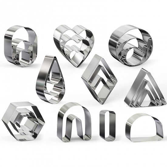 Mini Metal Cutters, Polymer Clay Tools, set of 24, tol1376