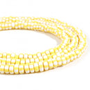 8mm Polymer Clay Beads, Yellow Stripe, Rondelle, strand, pol0145