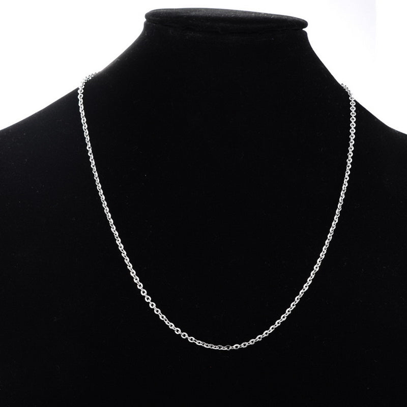 10 Stainless Steel CABLE LINK CHAIN Necklaces with Lobster Claw Clasp, oval links are 3x2.5mm, 18" long, fch0494