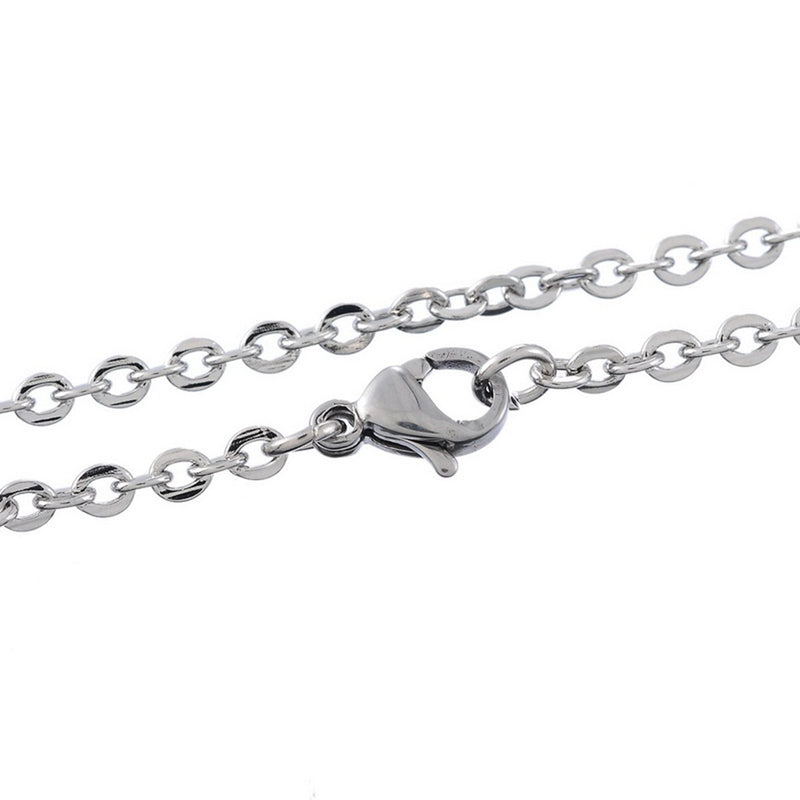 10 Stainless Steel CABLE LINK CHAIN Necklaces with Lobster Claw Clasp, oval links are 3x2.5mm, 24" long, fch0512