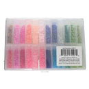 Seed Bead Assortment Kit, 24 flip top tubes with glass beads and storage box, bsd0769
