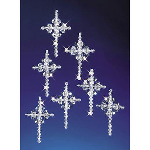 Beaded Cross Ornament Kit, makes 24 ornaments, kit0429