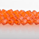 6mm Helix Crystal Beads, Faceted PUMPKIN ORANGE Transparent Glass Crystal Beads, Orange Sun, 100 beads, bgl1621