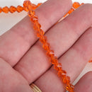 6mm Helix Crystal Beads, Faceted PUMPKIN ORANGE Transparent Glass Crystal Beads, Orange Sun, 100 beads, bgl1621