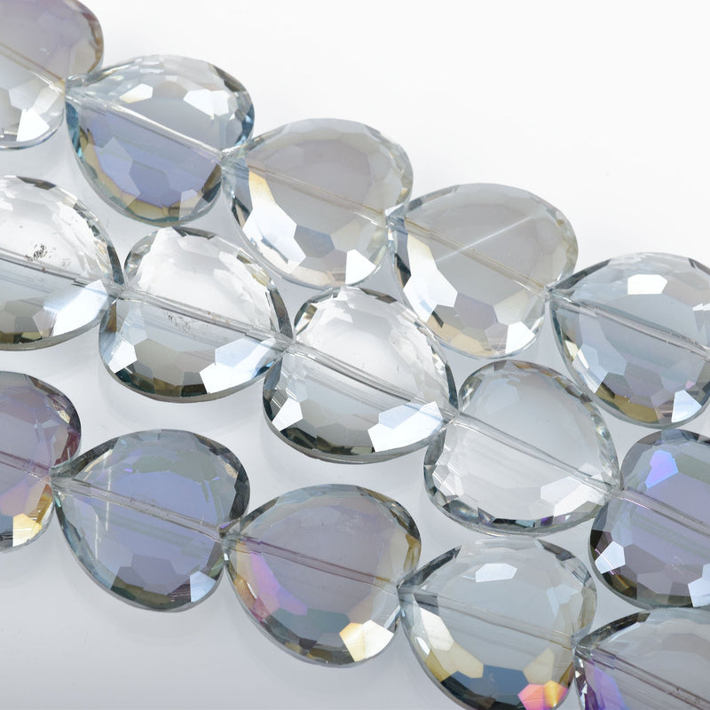 22mm Heart Beads Crystal MYSTIC PURPLE AB, 14 beads, bgl1640