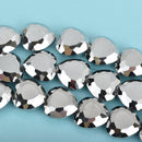 22mm Heart Beads Crystal OPAQUE SILVER METALLIC, 14 beads, bgl1641