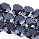 22mm Heart Beads Crystal AMETHYST PURPLE, 14 beads, bgl1643