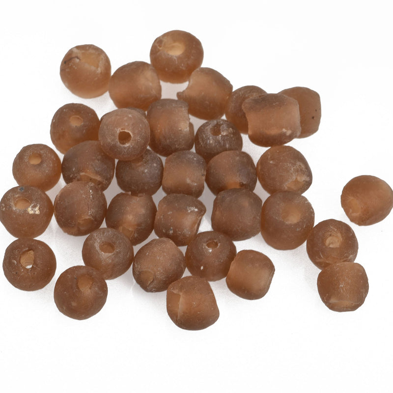 10mm Matte ROOTBEER BROWN Glass Beads Round x10 beads bgl1648