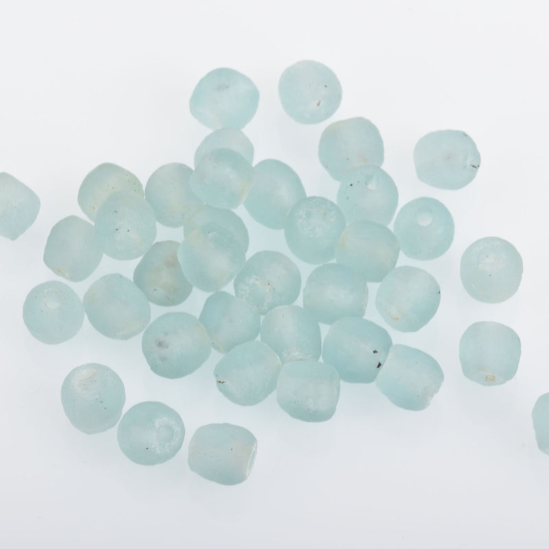 10mm Matte LIGHT BLUE Glass Beads Round x10 beads bgl1652