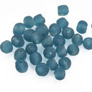 10mm Matte CAPRI BLUE Glass Beads Round x10 beads bgl1653
