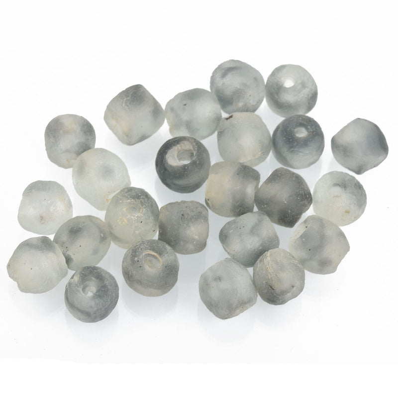 10mm Matte GRAY Glass Beads Round x10 beads bgl1654