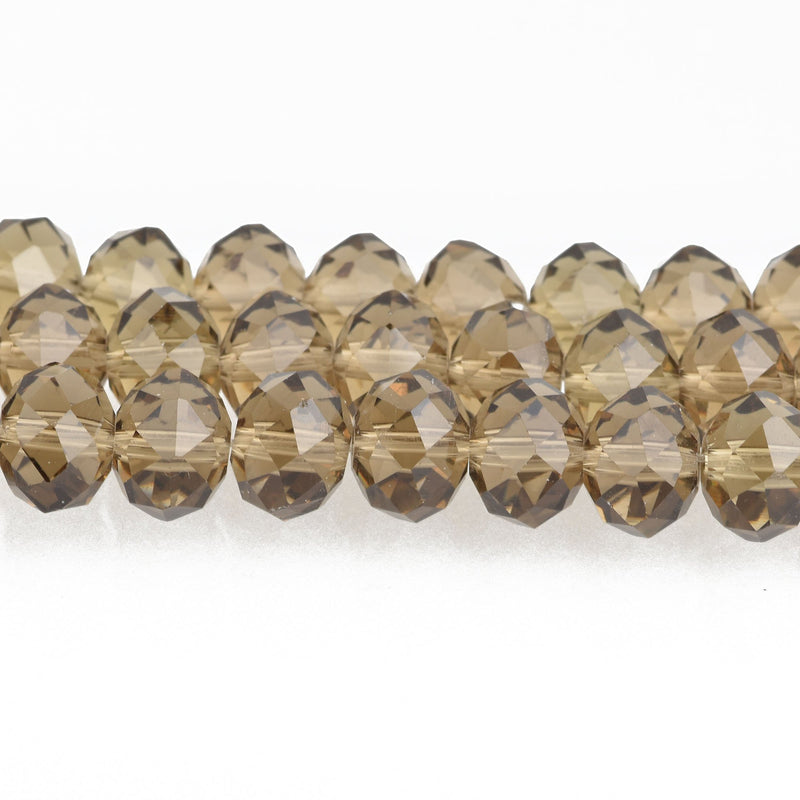 10mm SMOKE GRAY Crystal Rondelle Beads 36 beads bgl1665