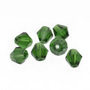 6mm EMERALD GREEN Bicone Glass Crystal Beads Transparent Faceted X50 beads bgl1682