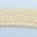 8mm MATTE IVORY CREAM Glass Crystal Round Beads, Opaque Faceted 34 beads, bgl1707