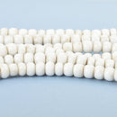 8mm WHITE Glass Rondelle African Trade Beads Recycled Glass x25 beads bgl1708