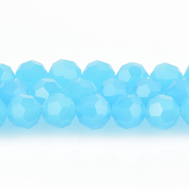 12mm BLUE OPAL Round Faceted Crystal Glass Beads, OPAQUE 1 strand, about 23 beads, bgl1720