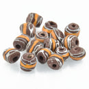 10mm to 12mm Glass Round African Trade Beads Recycled Glass x15 beads bgl1739