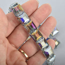 12mm MYSTIC VITRAIL Square Crystal Glass Beads x15 beads bgl1762