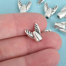 50 Silver Travel Airplane Spacer Beads, 13mm x 11mm, bme0444b