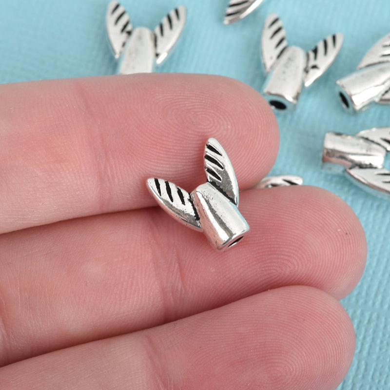 50 Silver Travel Airplane Spacer Beads, 13mm x 11mm, bme0444b
