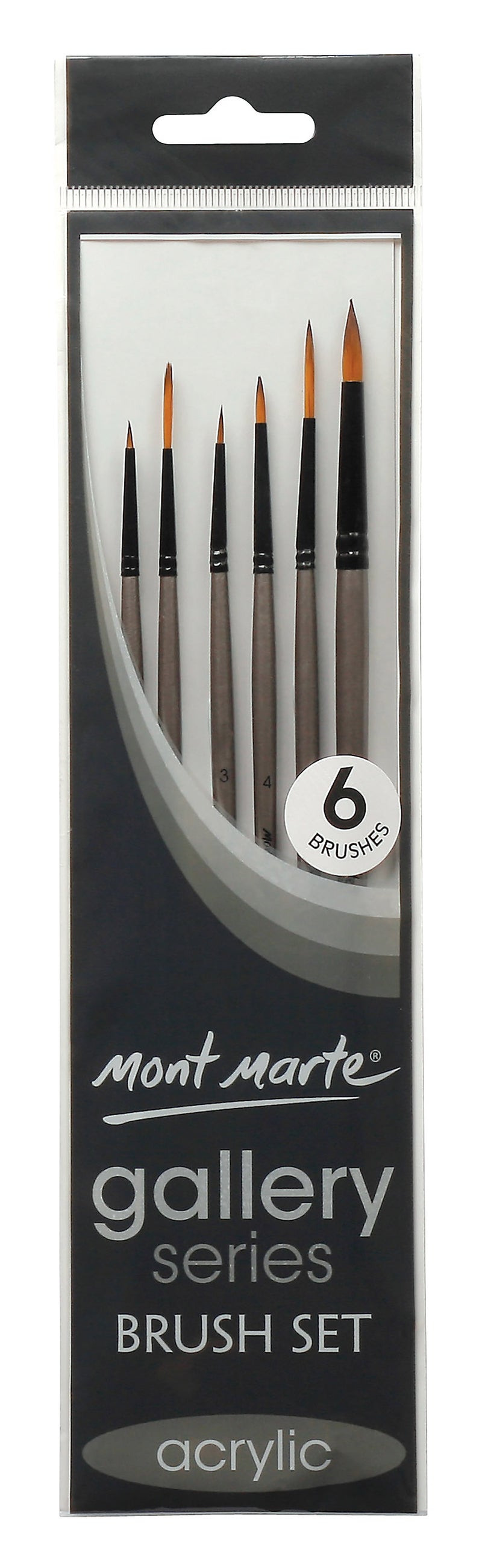 Gallery Paint Brush Set, set of 6, for acrylic, tol1120