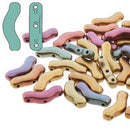 30 Czech Glass Bridge Beads, Violet Rainbow, three holes, 12x3mm, bsd0737