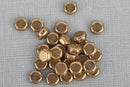 30 Honeycomb Beads, 6mm, CRYSTAL BRONZE, Metallic Opaque Czech Glass Beads, bsd0129