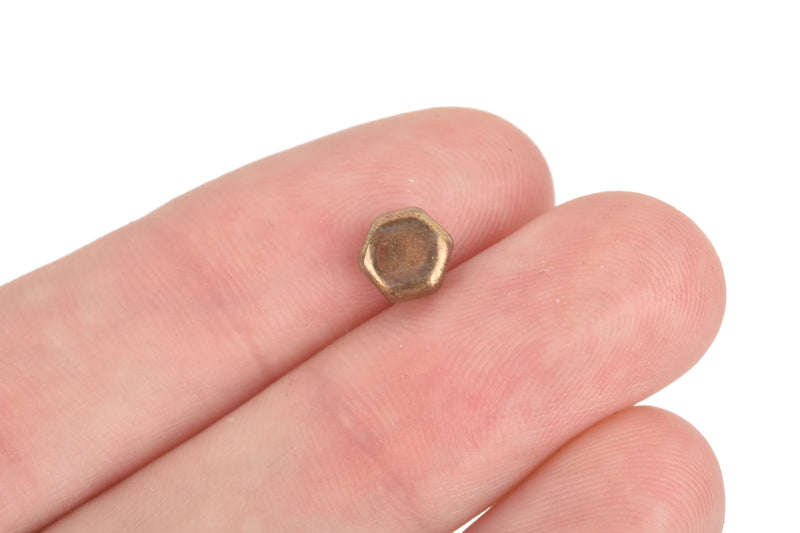 30 Honeycomb Beads, 6mm, CRYSTAL BRONZE, Metallic Opaque Czech Glass Beads, bsd0129