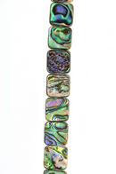 14mm square ABALONE SHELL Beads, double sided, full strand, bsh0022