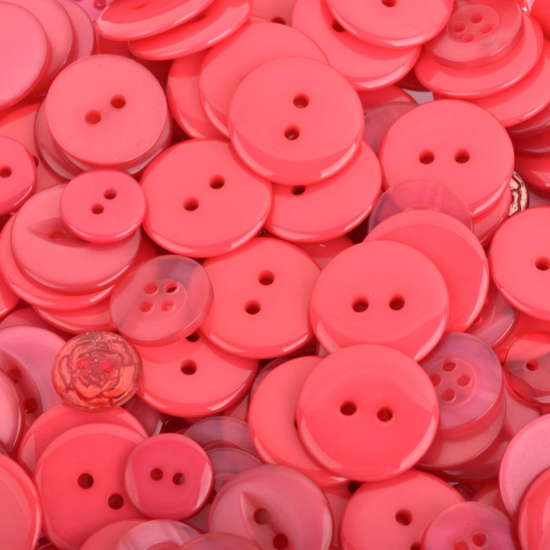 50 grams ROSE PINK Buttons Mixed styles and sizes but0271