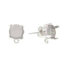 2 Post Gita Earring Blanks, fits ss39 in Setting, Silver Rhodium Plated, fin1046