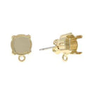 2 Post Gita Earring Blanks, fits ss39 in Setting, Gold Plated, fin1059