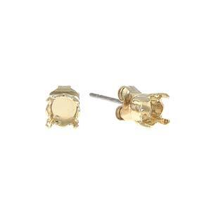 2 Post Gita Earring Blanks, fits ss24 in Setting, Gold Plated, fin1043
