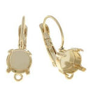 2 Leverback Gita Earring Blanks, fits ss39 in Setting, Yellow Gold Tone Plated, fin1041