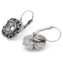 2 Leverback Earring Blanks, fits 14pp and 39ss Rivoli in Setting, Antique Silver Tone, fin1049