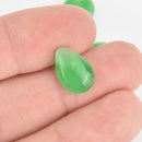 Green Jade Gemstone Cabochon Pear Teardrop 15x10mm cab0548